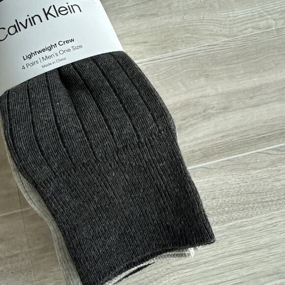 Calvin Klein Men's 4-Pairs Lightweight Crew Socks Gray Black NEW US 7-12 - Picture 10 of 10